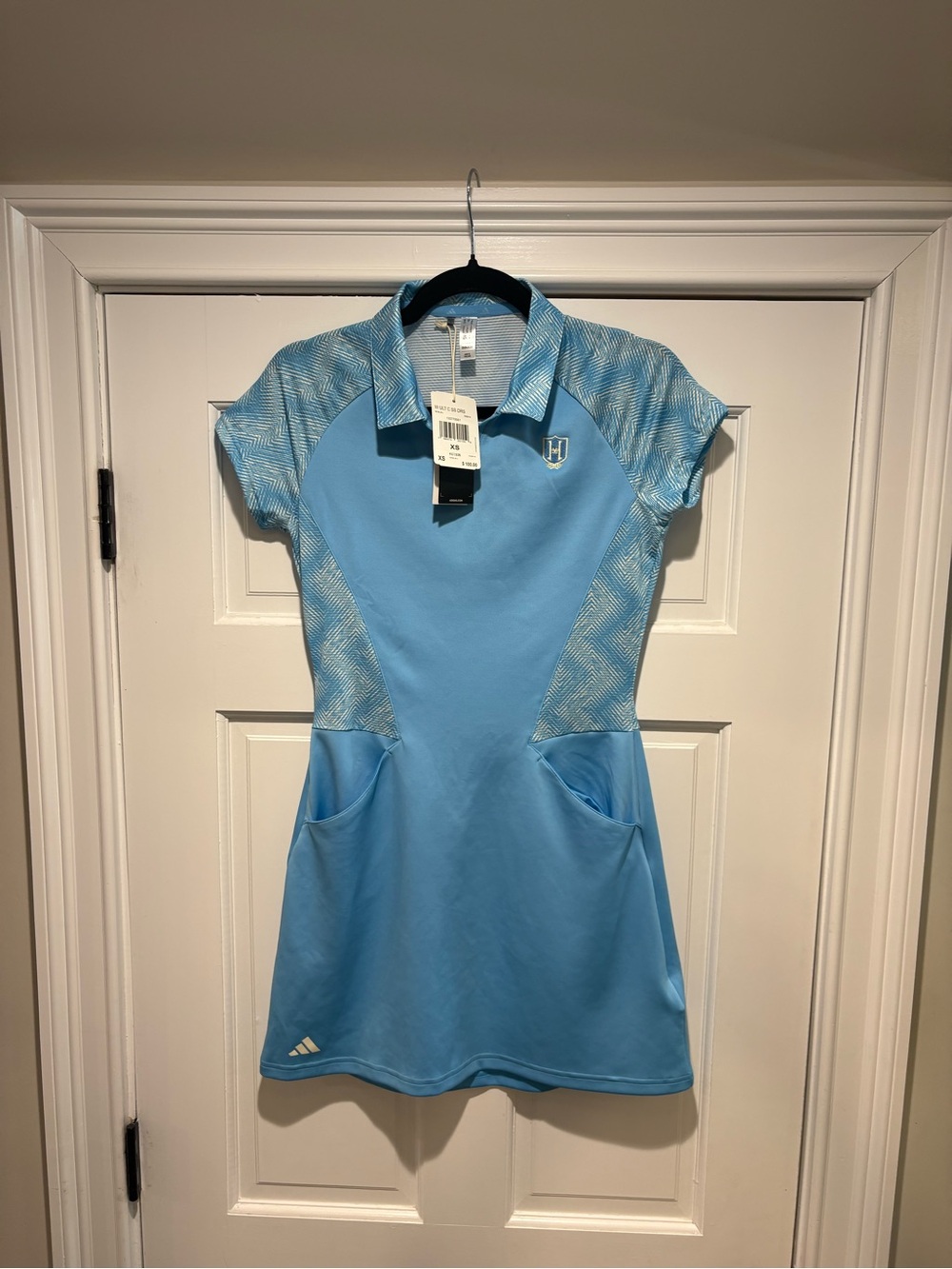 NWT Adidas XS Light Blue Short Sleeve Golf/Tennis Dress matching shorts included